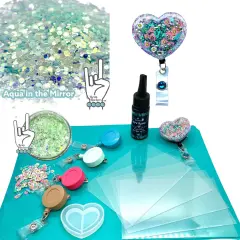 Heart Shaker Badge Reel Starter Kit with UV Resin Filler & Reels