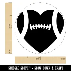 Heart Shaped Football Sports Self-Inking Rubber Stamp for Stamping Crafting Planners Red