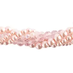 Crystal Lane DIY Camelia Twisted Glass & Pearls Beads, 5 Strands