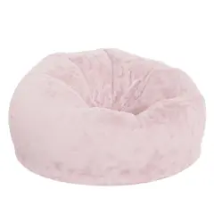 Emma and Oliver Oversized Bean Bag Chair for Kids and Adults Blush Furry