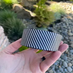 Black and White Diagonal Stripe 1.5&rdquo; Seatbelt Webbing (by the yard)