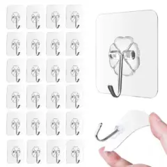 Kitcheniva Transparent Adhesive Wall Hooks 24 Pcs