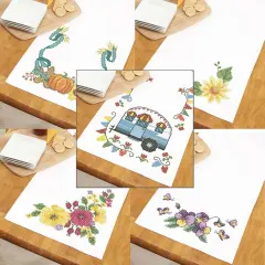 HerrschnersTable Runner Assortment Set Stamped Cross-Stitch Multi