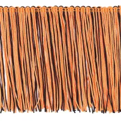 6" Multicolor Chainette Fringe Trim, Decorative, Versatile for Costumes | 5 yard cut Orange/Black