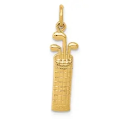 14K Gold Golf Bag Charm Jewelry FindingKing 27mm x 7mm