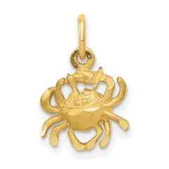 Astrological 14K Gold Cancer Zodiac Charm Jewelry FindingKing 20 X 10mm