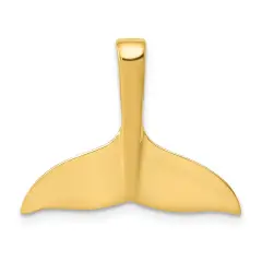 14K Yellow Gold Whale Tail Slide Pendant Charm Jewelry 18mm x 23mm