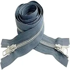 YKK #5 Medium Weight Aluminum Dark Grey"2-Way" Dual Separating Jacket Zipper - Choose Your Length - Color: Dark Grey #579 - Made in The United States (1 Zipper Per Pack) (33" Inches)