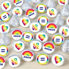 Big Dot of Happiness Love is Love - Pride - Rainbow Party Small Round Candy Stickers - Party Favor Labels - 324 Count