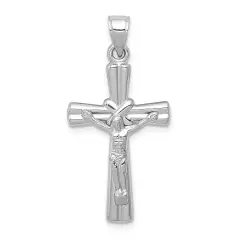14K White Gold Crucifix Pendant Charm Religious Jewelry 34 X 16mm 
