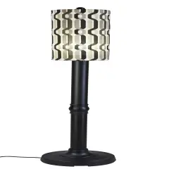 Coronado 70" Floor Lamp 62250 with 3" black body and New Twist Caviar outdoor fabric shade