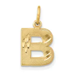 14K Gold Initial B Charm Jewelry FindingKing 20mm x 10mm