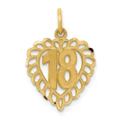 14K Gold 18 in Heart Charm Jewelry FindingKing 22mm x 15mm
