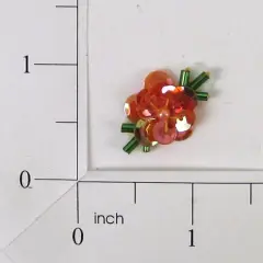Tiny Flower Sequin Applique/Patch Pack of 10 Orange