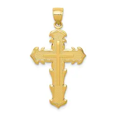 14K Gold Passion Cross Pendant Charm Jewelry 36 x 20mm