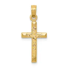 14K Gold Cross Pendant Charm Jewelry 24 x 11mm