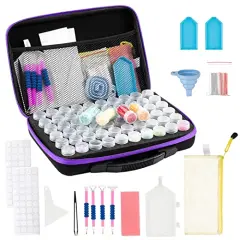 Diamond Painting Storage Containers 60 Slots Diamond Painting Accessories and Tools Portable Diamond Painting Organizer Shockproof Diamond Art Storage Case Jewelry Beads Storage Box