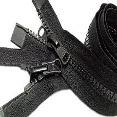 #5 Molded Black Vislon YKK Jacket Reversible 2-Way Separating Zipper - Choose Your Length - Made in The United States (1 Zipper Per Pack) (24" Inches)