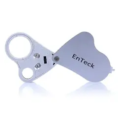 30X 60X Dual Lens LED Illuminated Jewelry Magnifier, Pocket Microscope Magnifying Jewelers Eye Loupe Glasses