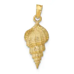 14K Gold Conch Shell Charm Seashell Beach Pendant New 24 X 9mmJewerly