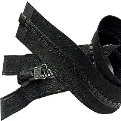 ZipperStop Wholesale YKK - Vislon Jacket Zipper Reversible Slide YKK #5 Molded Plastic Separating End Color Blck Made in USA - Custom Length (25)