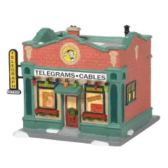 Department 56 Dept 56 Hohman Telegraph Office Christmas Lighted Building # 6005576 Brown