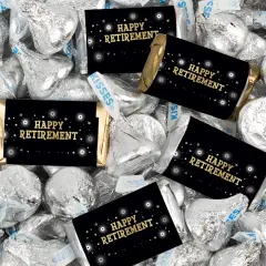 128 Pcs Retirement Party Candy Favors Hershey's Miniatures & Kisses - Fireworks