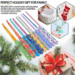 Warm Crochet Hooks for Grandmother, Art Aluminum Soft Grip Crochet Needles for Crocheting, Knitting Hook for Crochet Yarn Craft - Premium Knitting & Crochet Supplies