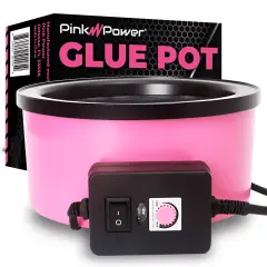 Pink Power Electric Hot Glue Pot for Crafts with Adjustable Temp 225-400 F - 160ml Hot Glue Skillet for Crafting - Glue Guns for Crafters - Mini Electric Skillet