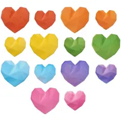 Low Poly Heart Dec-Ons&reg; Decorations 12ct