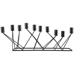 Northlight Modern 10 Taper Candle Holder Candelabra - 22.5" - Black