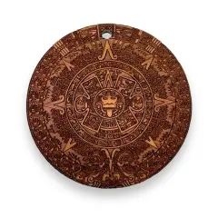Aztec Mayan Calendar - Cedar Ornament