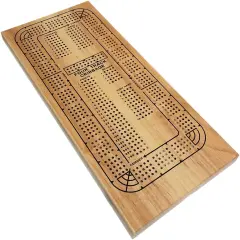 WE Games Classic Solid Wood, 4 Track Cribbage Board