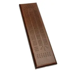 WE Games Classic Cribbage Set - Solid Wood Continuous 3 Track Board with Metal Pegs