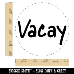 Vacay Vacation Fun Text Rubber Stamp for Stamping Crafting Planners