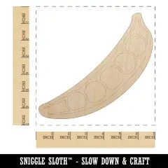 Pea Pod Peapod Vegetable Unfinished Wood Shape Piece Cutout for DIY Craft Projects