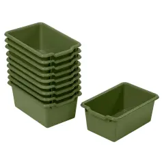 Scoop Front Storage Bins, Multipurpose Organization, 10-Pack Hunter Green