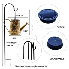 Solar Watering can with Lights, Unique Gifts for Mom Grandma Women Birthday, Waterproof Gardening Gifts Watering Can with Cascading Lights Outdoor Decor for Garden Patio Yard Pathway Backyard