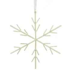 Gallerie II 6" Pastel Dreams Pearlized Off-White Snowflake Shaped Christmas Ornament