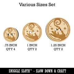 Mage Wizard Magic Spell Wood Buttons for Sewing Knitting Crochet DIY Craft