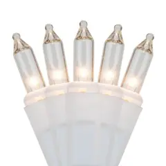 100 Clear Mini Lights, White Wire, 4" Spacing