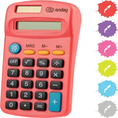 Enday 8-Digit Dual Power Pocket Size Calculator Red