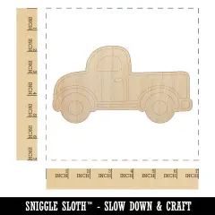 Cute Truck Unfinished Wood Shape Piece Cutout for DIY Craft Projects