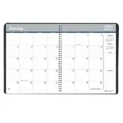 Monthly Calendar Planner, 2 Year, Black, 8-1/2" x 11"
