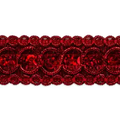 20 yards of Trish Sequin Metallic Braid Trim | 20 yard cut Red
