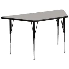 Emma and Oliver 29x57 Trapezoid HP Laminate Adjustable Activity Table Gray