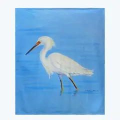 Betsy Drake Stalking Snowy Egret Throw Multicolor