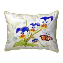 Betsy Drake Pansies Extra Large 20 X 24 Indoor / Outdoor Pillow