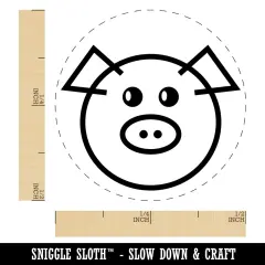 Cute Pig Face Self-Inking Rubber Stamp for Stamping Crafting Planners Fuchsia