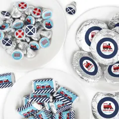 Big Dot of Happiness Railroad Party Crossing - Steam Train Birthday Party or Baby Shower Candy Favor Sticker Kit - 304 Pieces